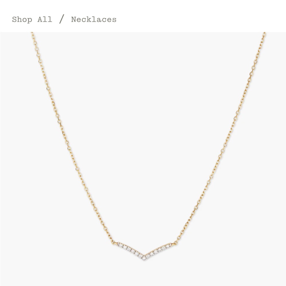 MEJURI PAVÉ DIAMOND WISHBONE NECKLACE
